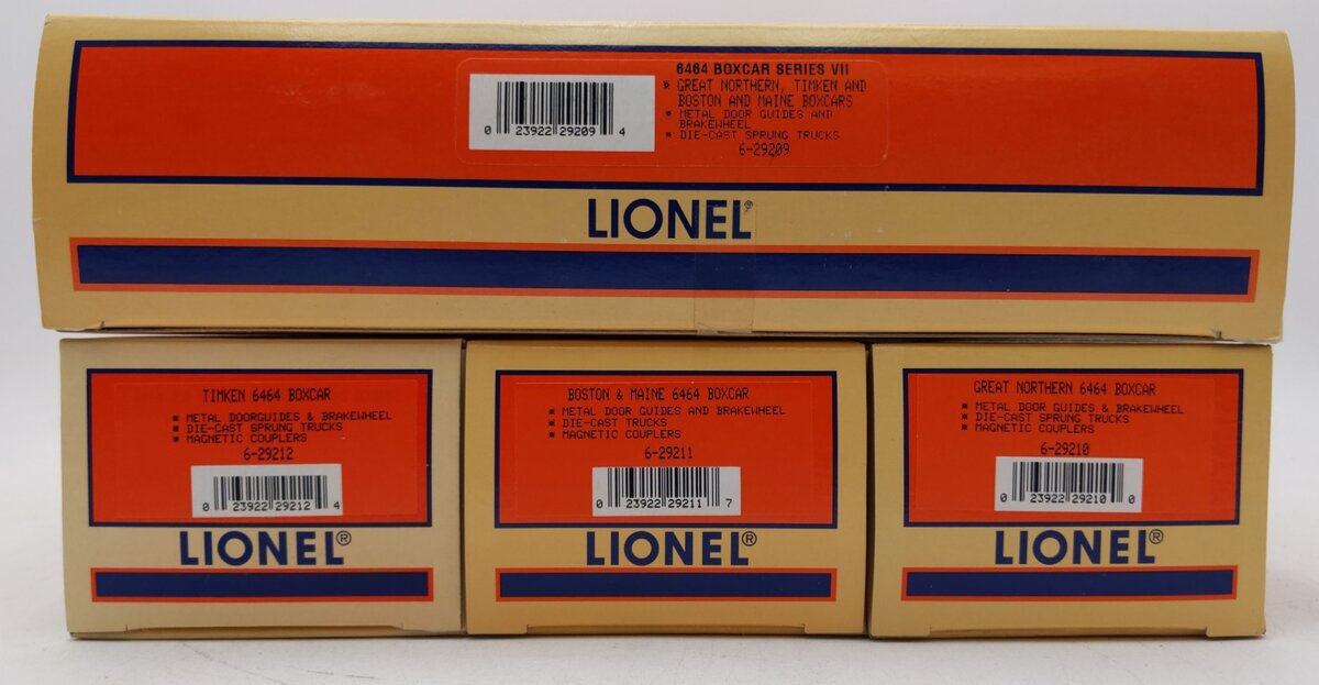 Lionel 6-29209 O Gauge 6464 Series VII Boxcars (Set of 3) LN/Box
