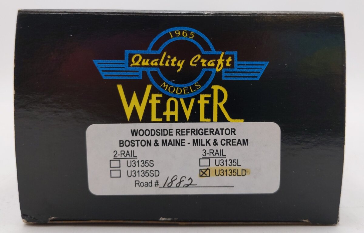 Weaver U3135LD O Boston & Maine Milk & Cream Woodside Refrigerator #1882 LN/Box