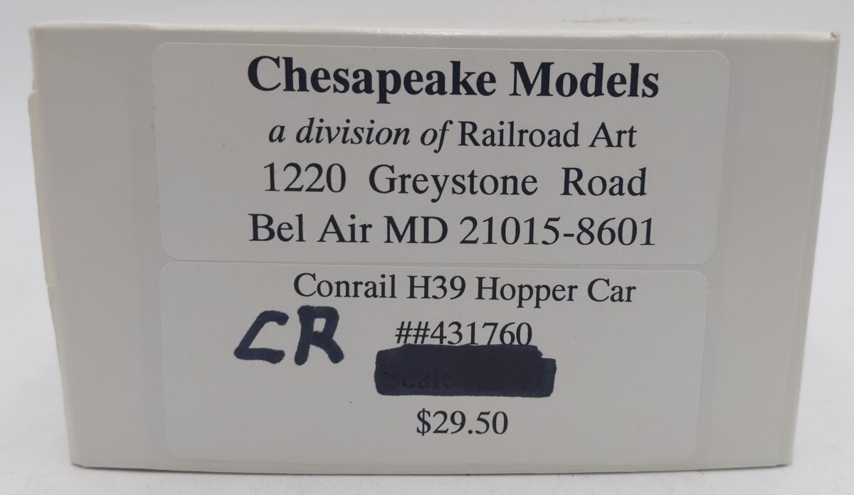 Chesapeake Models S-Gauge Conrail H39 Hopper Car Kit #431760 - Assembled EX/Box