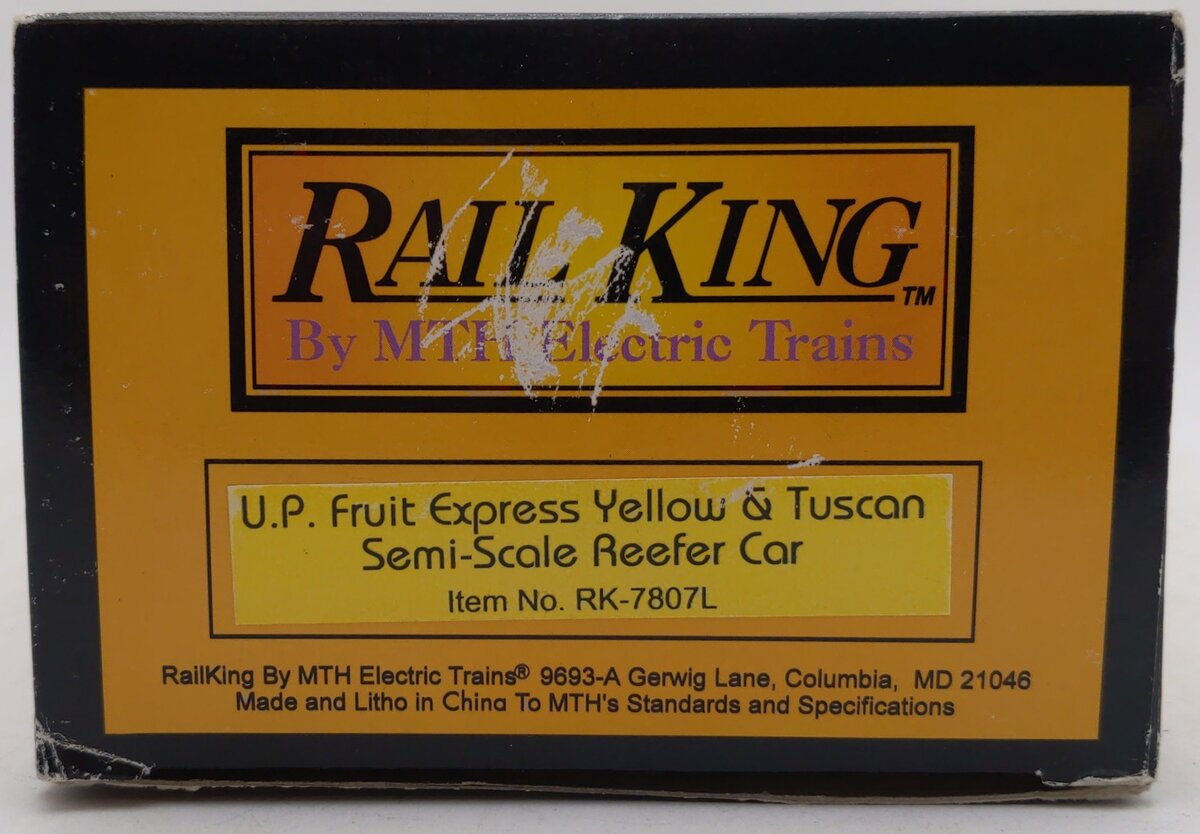 MTH 30-7807 O UP Pacific Fruit Express Semi-Scale Woodside Reefer Car #97321 EX/Box