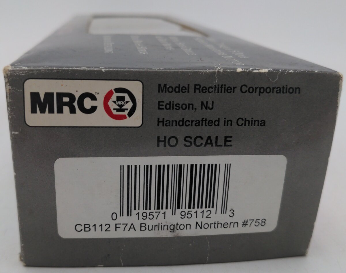 MRC CB112 HO Scale Burlington Northern F7A Diesel Locomotive #758 EX/Box