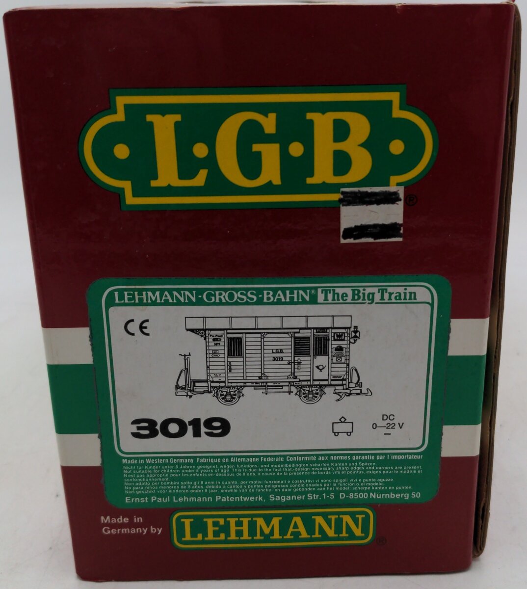 LGB 3019 G Scale Mail Post Car with Lights (Metal Wheels) EX/Box