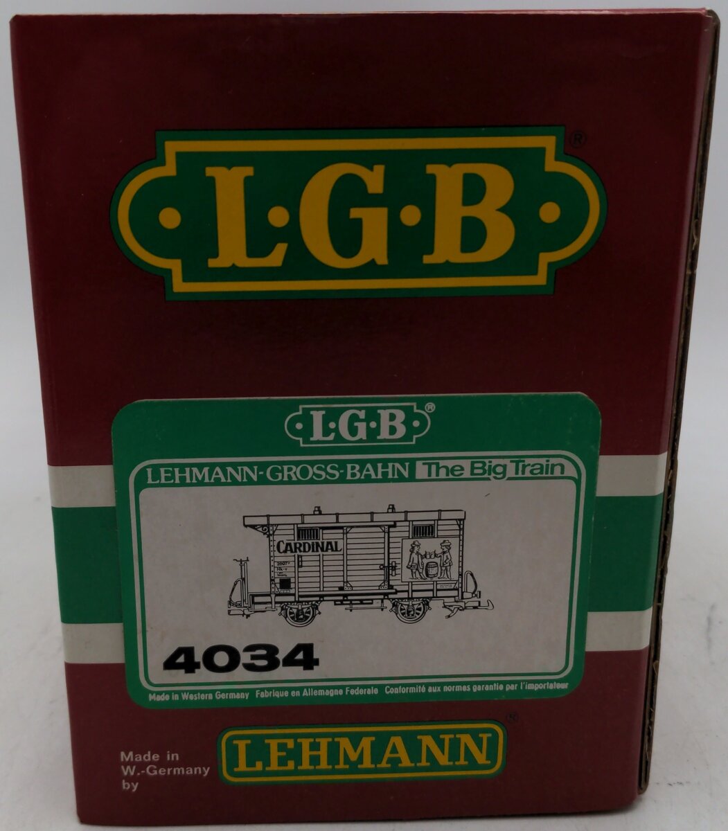 LGB 4034 G Scale Cardinal Beer Boxcar EX/Box
