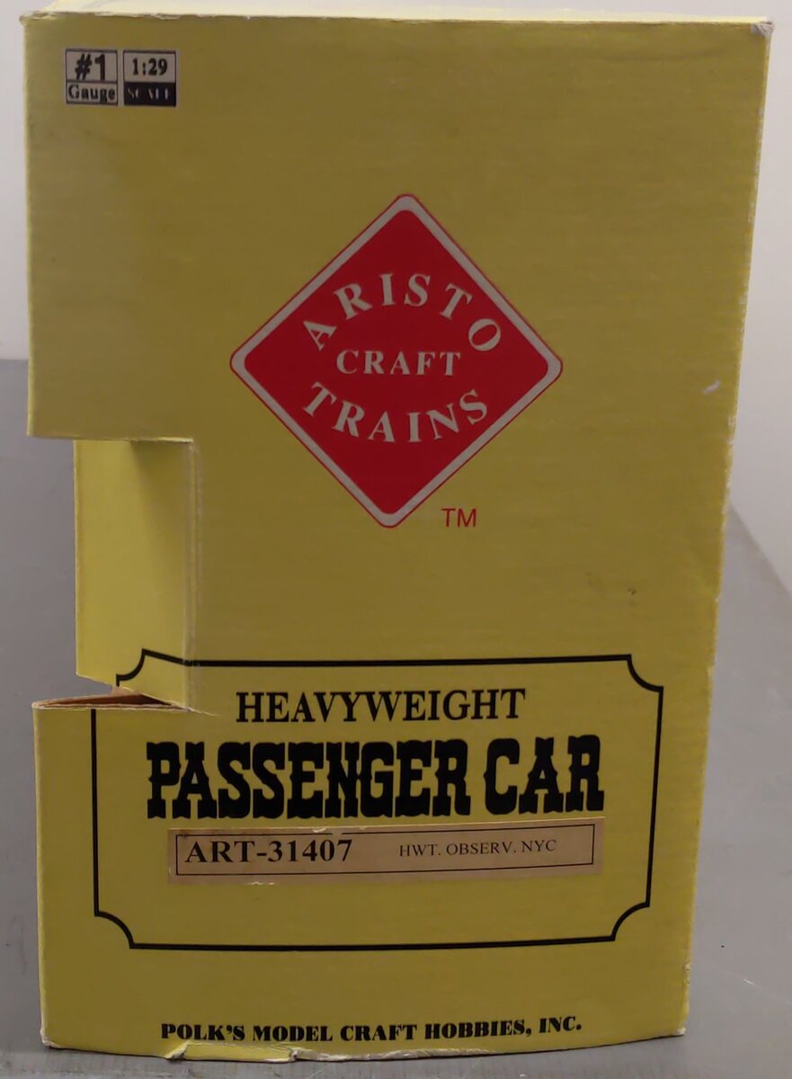 Aristo-Craft 31407 G Scale New York Central "Hudson River" Observation Car VG/Box