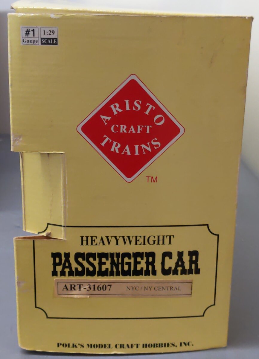 Aristo-Craft 31607 G Scale NYC Heavyweight RPO Car #1607 EX/Box