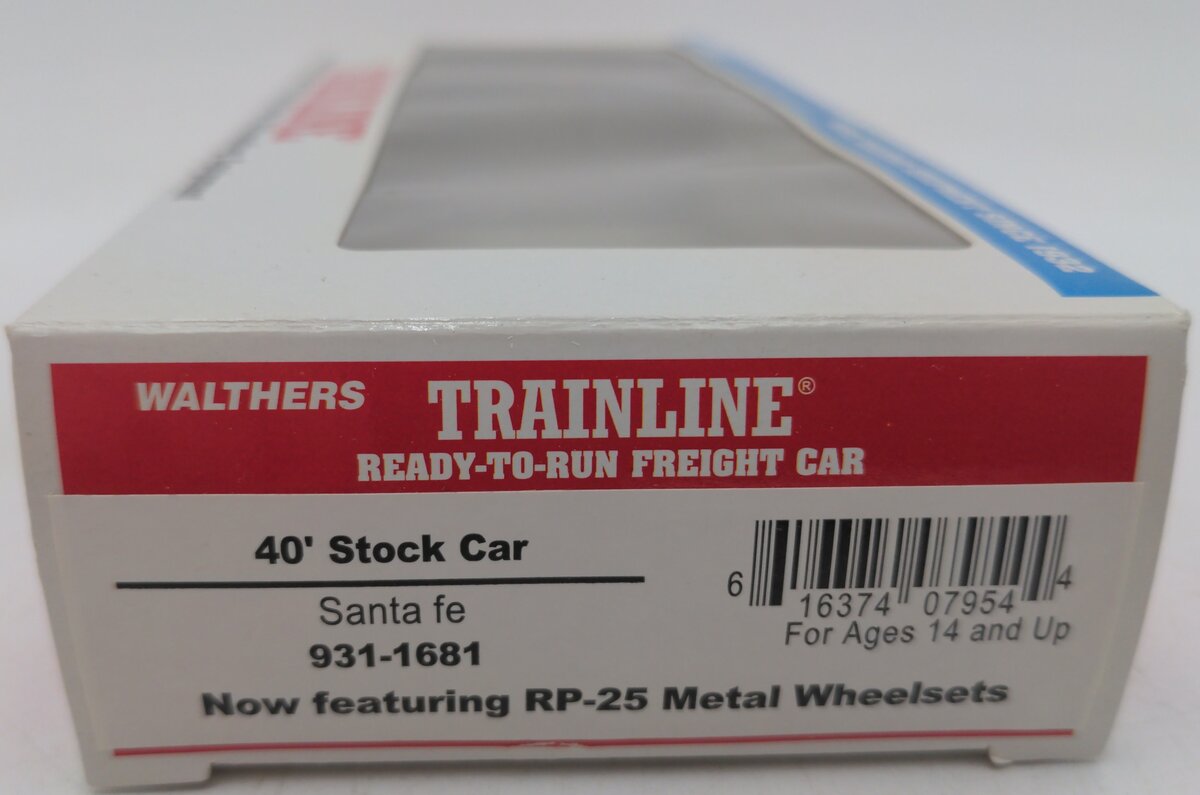 Walthers 931-1681 HO Atchison, Topeka & Santa Fe 40' Stock Car - Ready to Run EX/Box