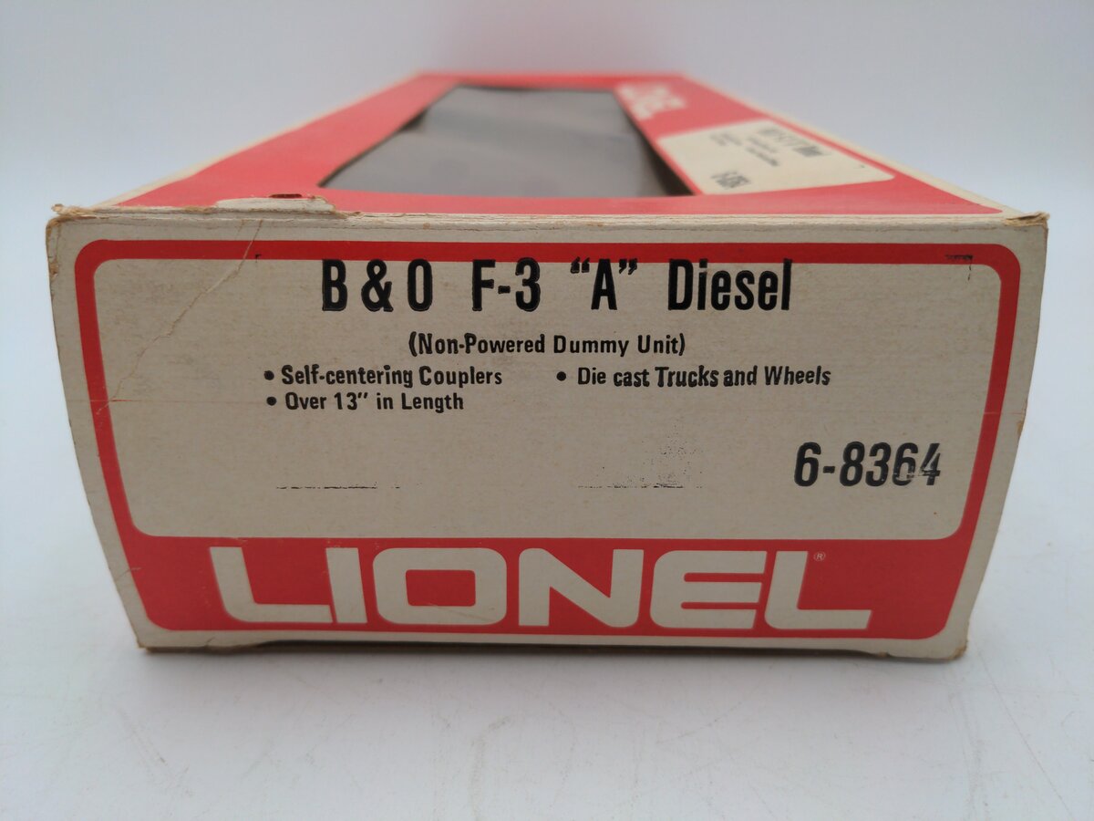 Lionel 6-8364 O Gauge Baltimore & Ohio F3 A Non-Powered Diesel Locomotive VG/Box