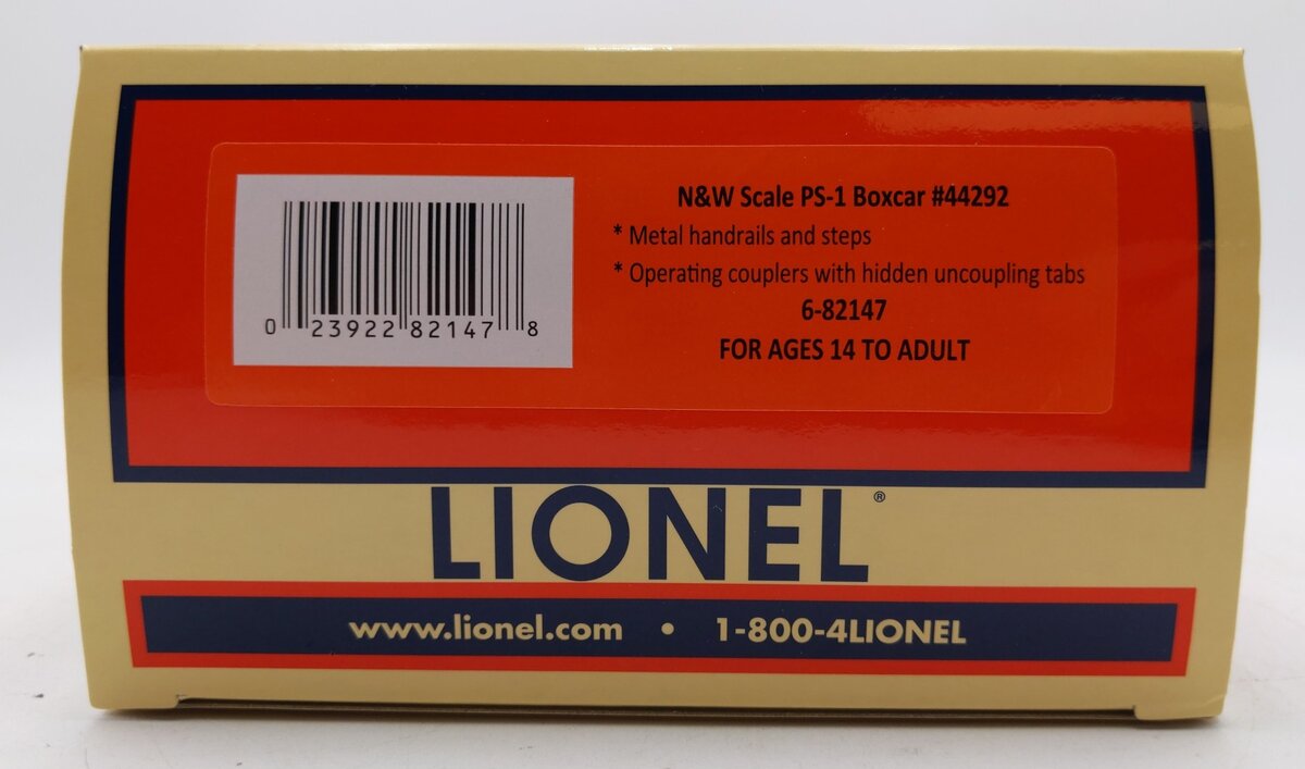 Lionel 6-82147 O Norfolk & Western 40' PS-1 Boxcar #44292 Ready to Run - 3-Rail NIB