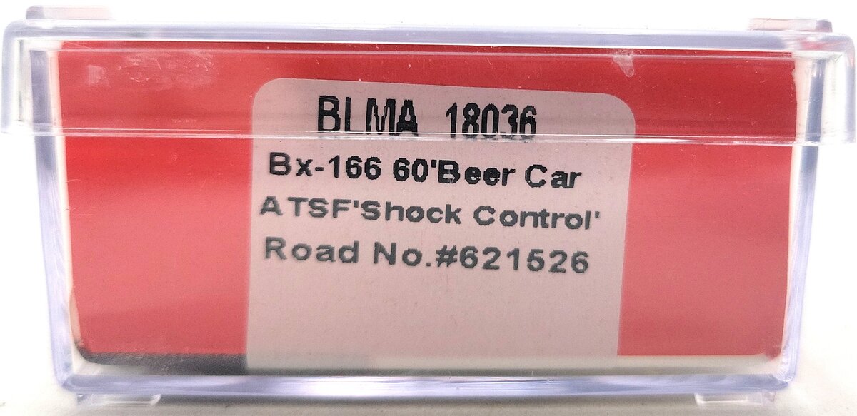 BLMA Models 18036 N Santa Fe Bx-166 60' Shock Control Double Door Boxcar #621526