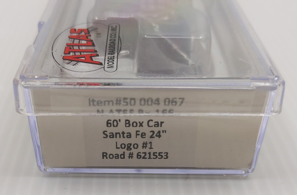Atlas 50004067 N Santa Fe 24" Logo #1 BX-166 60' Boxcar #621553 LN/Box