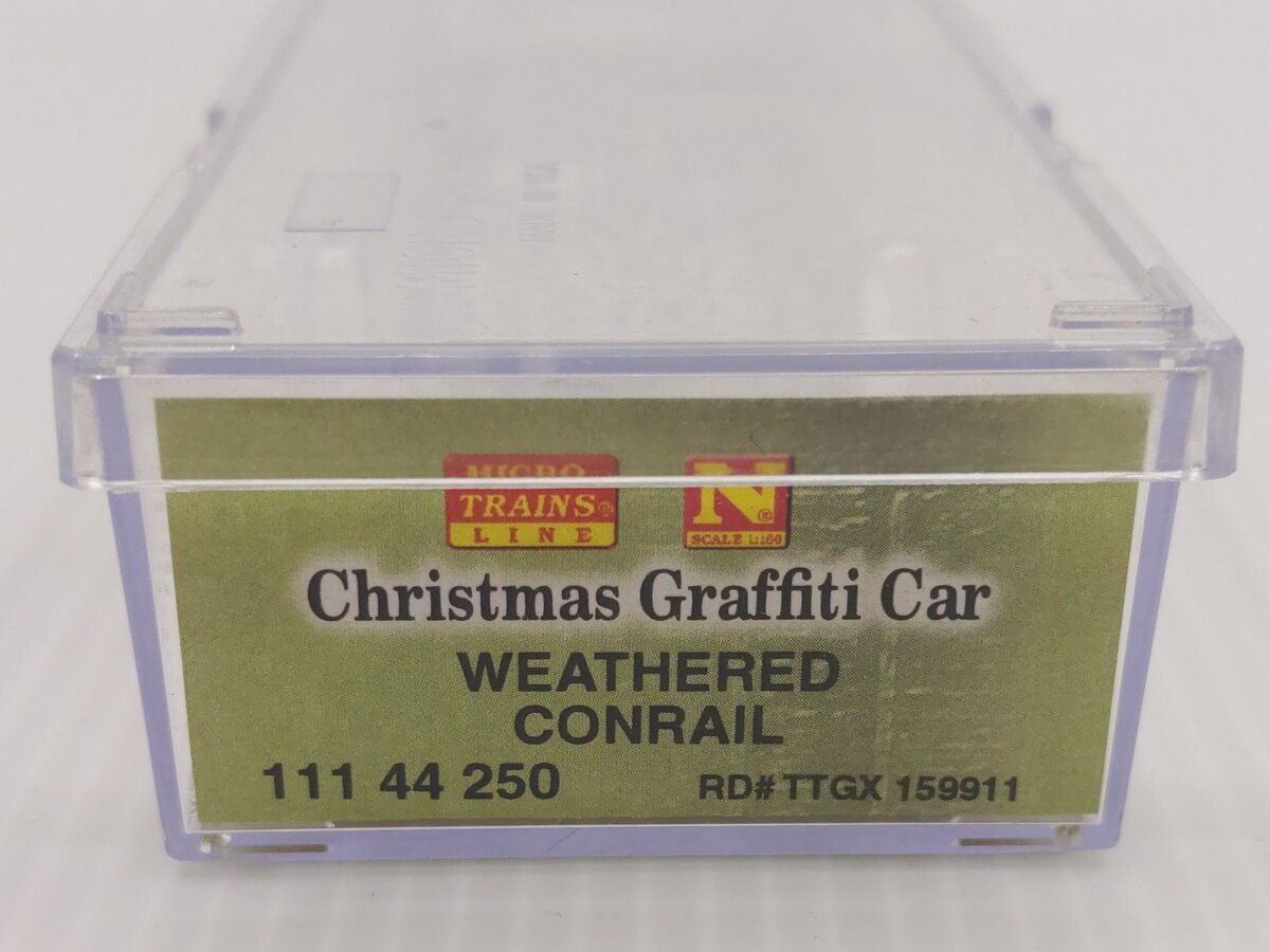 Micro-Trains 11144250 N Scale Conrail Weathered Christmas Graffiti Car LN/Box