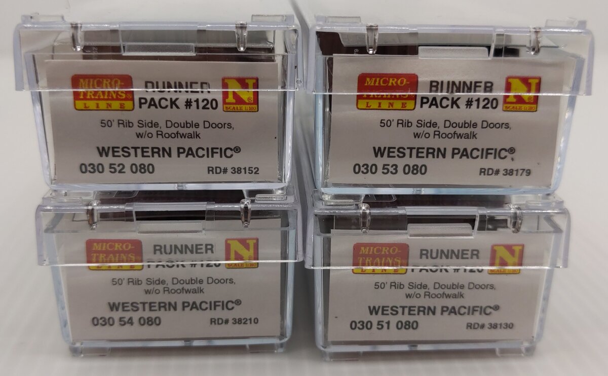 Micro-Trains 99300120 N Western Pacific Boxcar Runner (Pack of 4) LN/Box