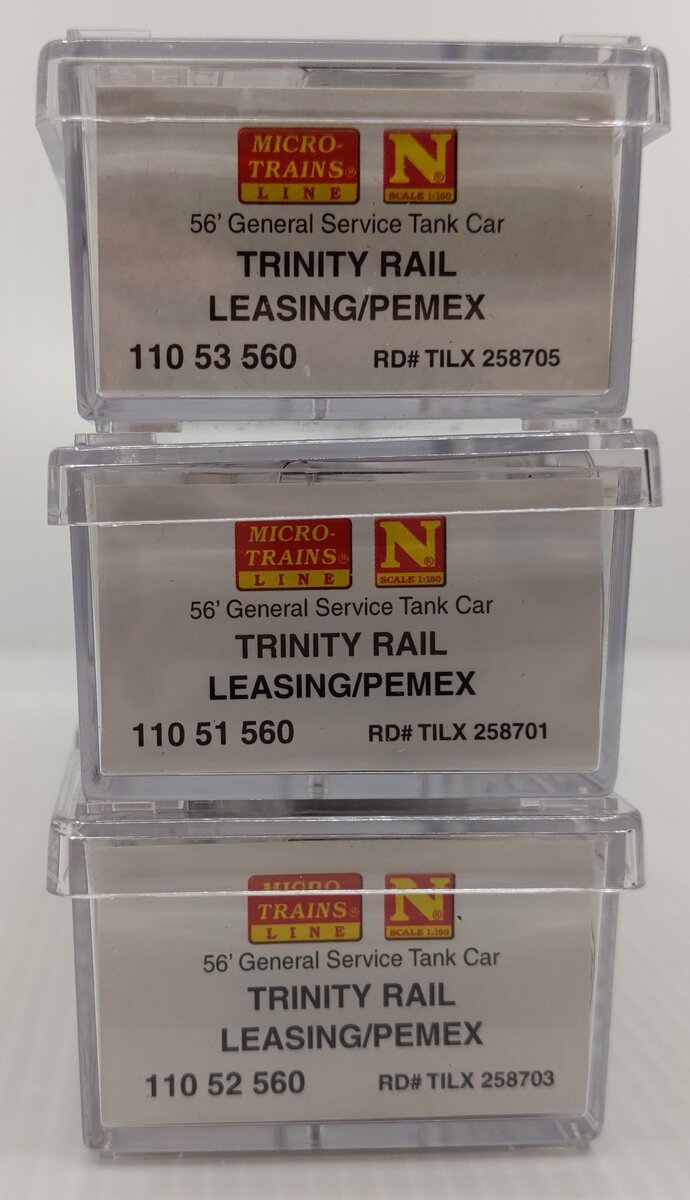 Micro-Trains 98300211 N Pemex 56' General Service Tank Car (Set of 3) LN/Box