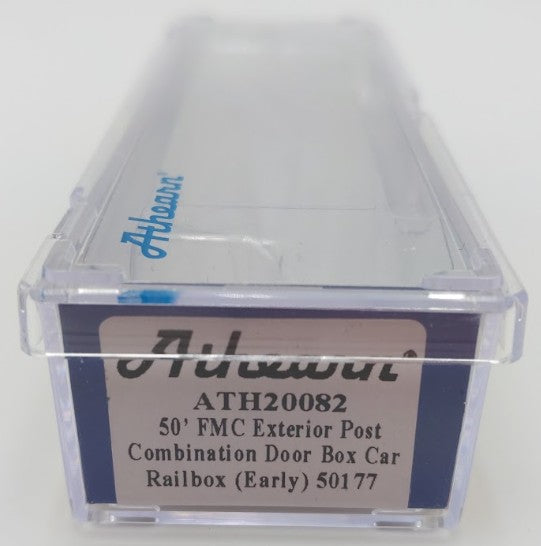 Athearn 20082 N Scale Railbox 50' FMC Ex-Post Combo Door Box Car #50177 EX/Box