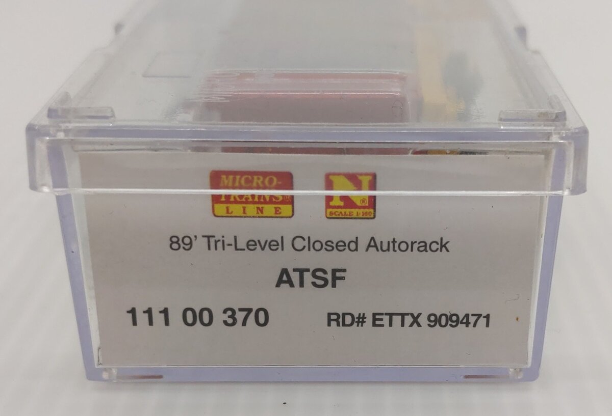 Micro-Trains 11100370 N ATSF 89' Tri-Level Enclosed Autorack #909471 LN/Box