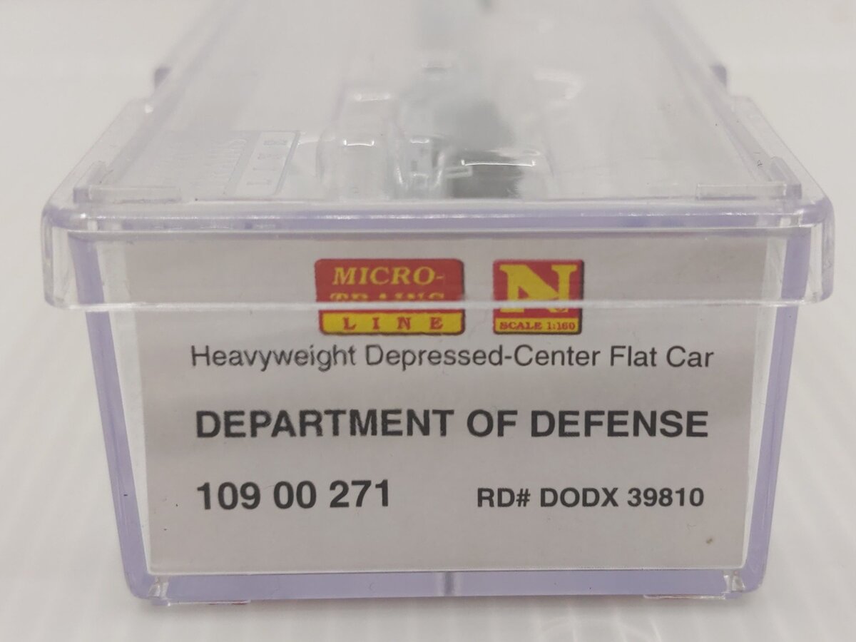 Micro-Trains 10900271 N Scale DOD Heavyweight Depressed Center Flatcar #39810 LN/Box