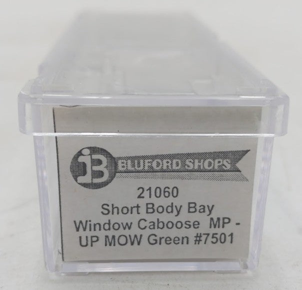 Bluford Shops 21060 N MP-UP MOW Green Short Body, Bay Window Caboose #7501 LN/Box