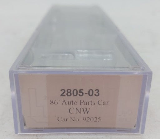 Trainworx Inc. 2805-03 N Scale Chicago & North Western 86' Auto Parts Car #92025 EX/Box
