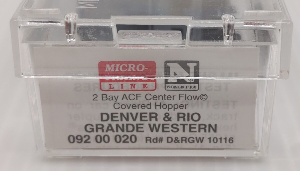Micro-Trains 09200020 N Rio Grande 2 Bay ACF Centerflow Covered Hopper #10116 LN/Box