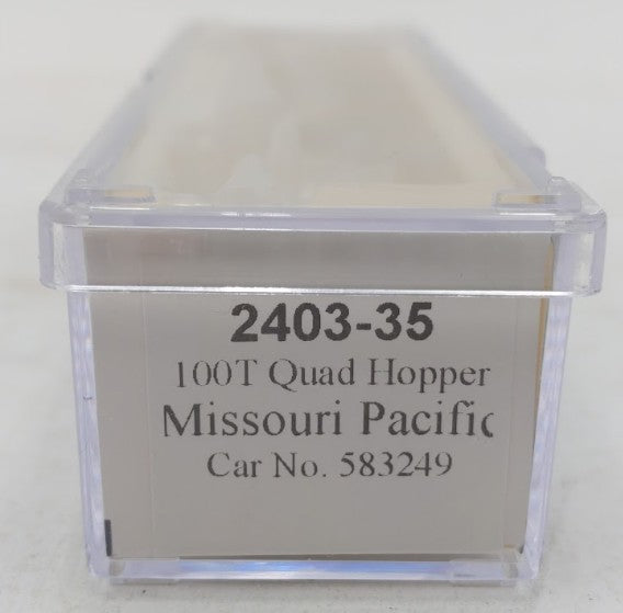 Trainworx Inc. 2403-35 N Scale Missouri Pacific 100T Quad Hopper #583249 w/ Coal LN/Box