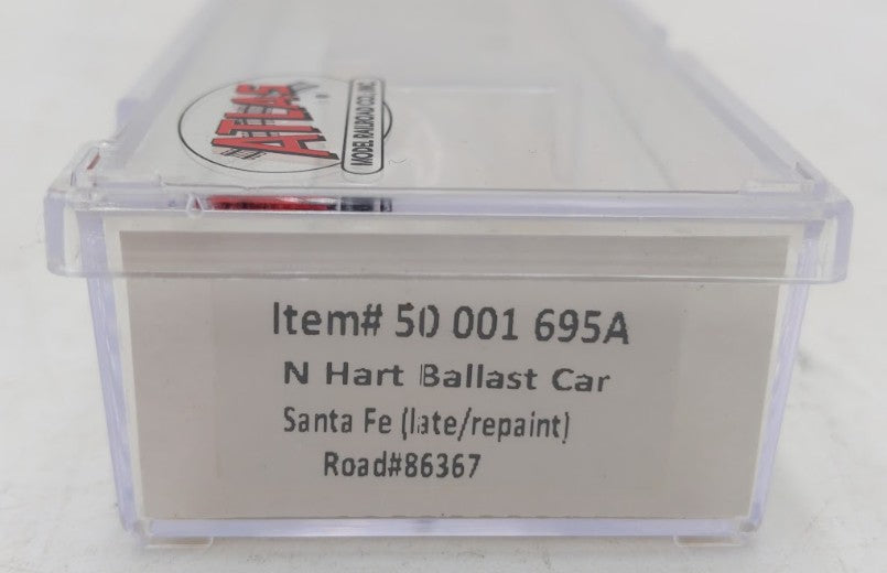 Atlas 50001695A N Scale Santa Fe (Late/Repaint) Hart Ballast Car #86367 LN/Box