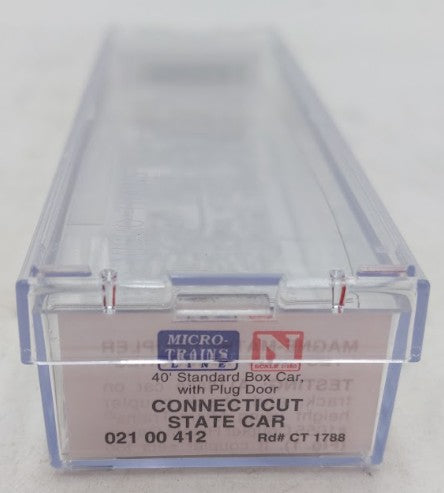 Micro-Trains 02100412 N Scale Connecticut State 40' Plug Door Boxcar #1788 EX/Box