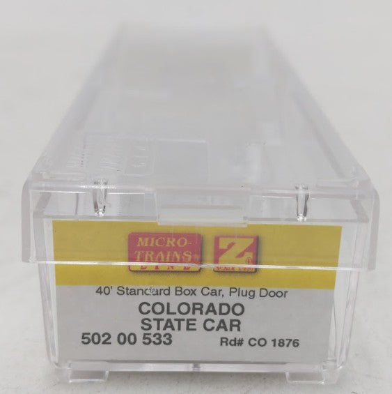 Micro-Trains 50200533 Z Scale Colorado States 40' Plug-Door Box Car #1876 EX/Box