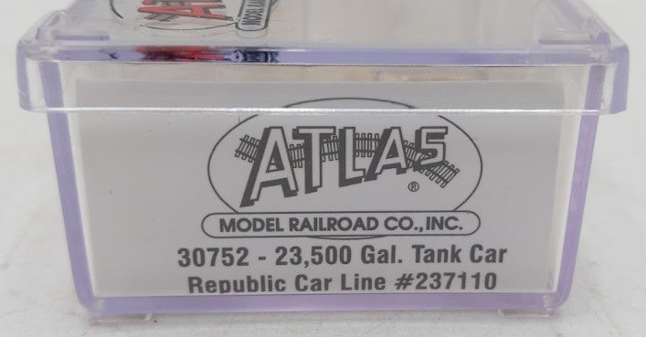 Atlas 30752 N Scale Republic Car Line 23,500 Gal. Tank Car #237110 LN/Box