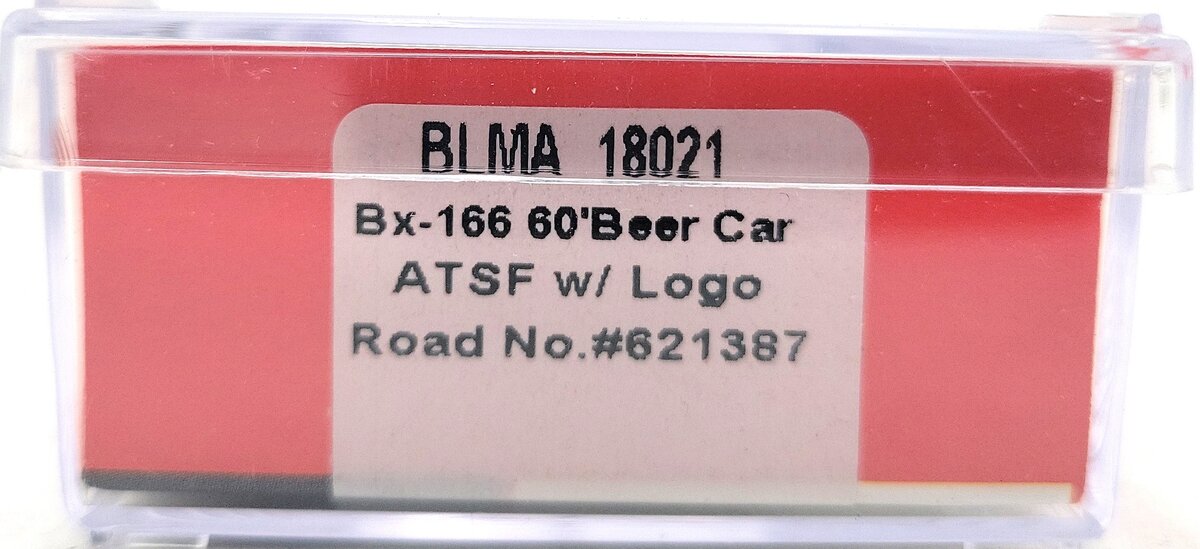BLMA Models 18021 N Santa Fe Bx-166 60' Double Door Box w/Logo #621387 LN/Box
