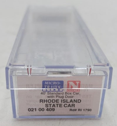 Micro-Trains 02100409 N Scale Rhode Island 40' Plug Door Boxcar #1790 LN/Box