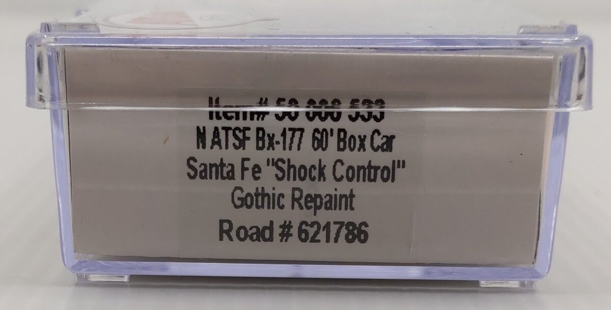 Atlas 50006533 N SF "Shock Control" Gothic Repaint Master BX-177 Boxcar #621786 LN/Box