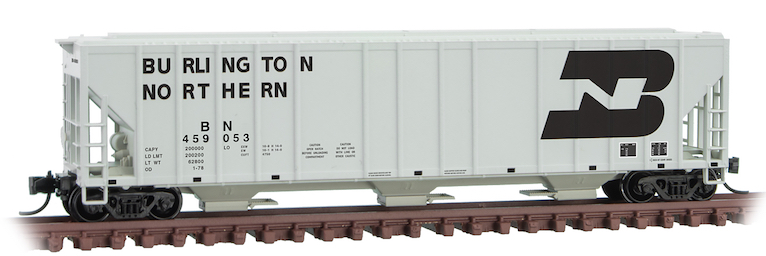 Micro-Trains 09900312 N Burlington Northern 3-Bay Covered Hopper #459053 LN/Box
