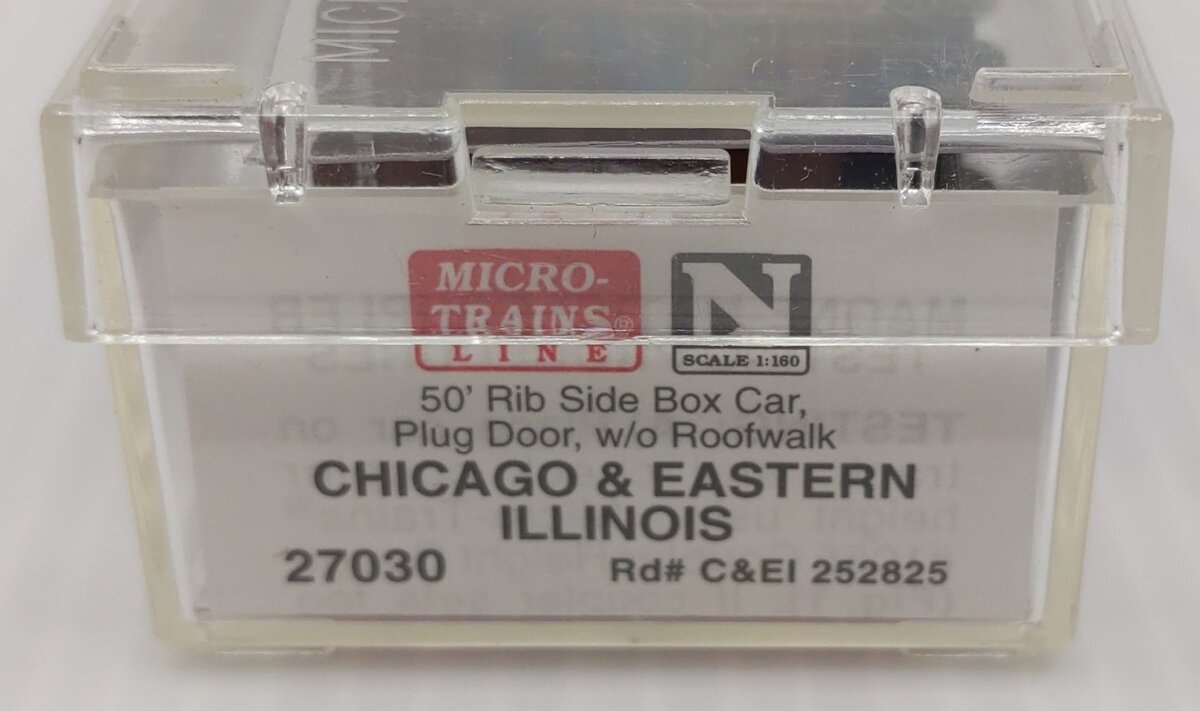 Micro-Trains 02700030 N C&EI 50' Plug Door Rib Side Boxcar w/o Roofwalk #252825 LN/Box