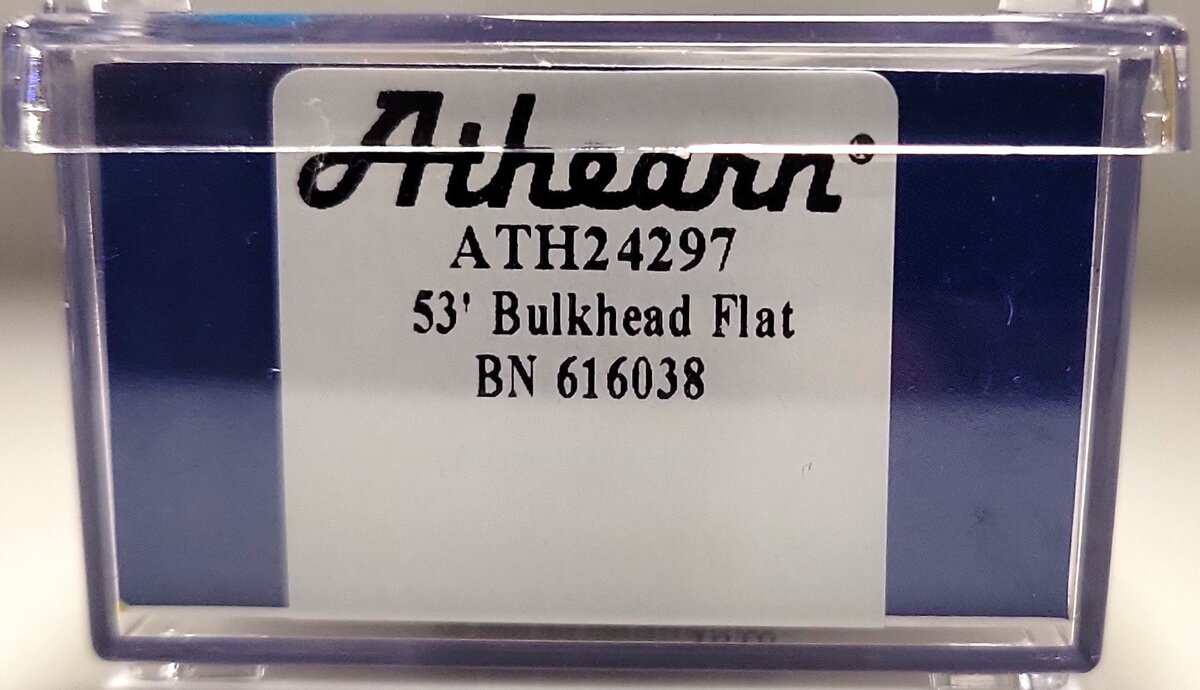 Athearn 24297 N Burlington Northern GSC 53' Bulkhead Flatcar #616038 LN/Box