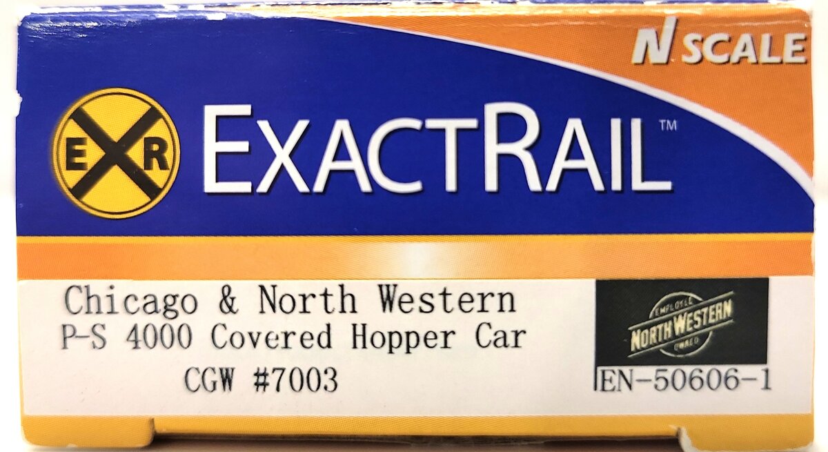ExactRail EN-50606-1 N Scale Chicago & Northwestern PS 4000 Covered Hopper #7003 LN/Box