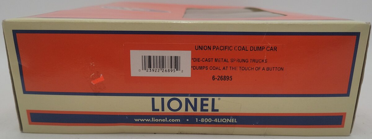 Lionel 6-26895 O Union Pacific Coal Dump Car w/Coal Load EX/Box