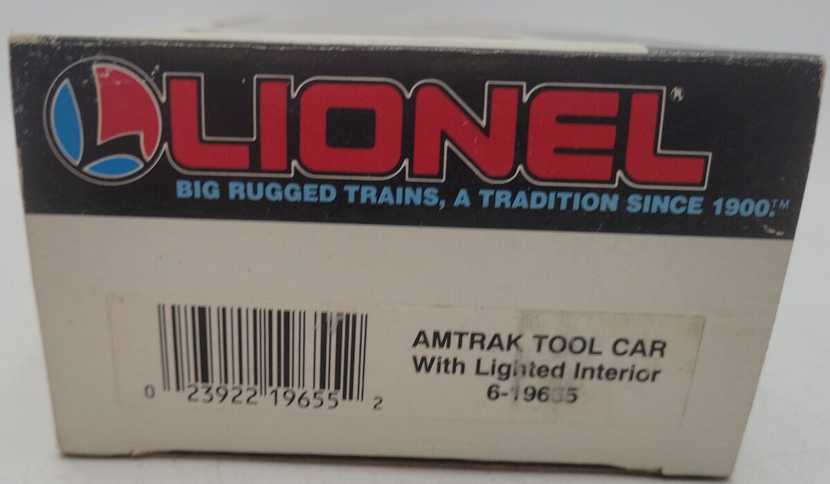 Lionel 6-19655 O Gauge Amtrak Tool Car with Lighted Interior EX/Box