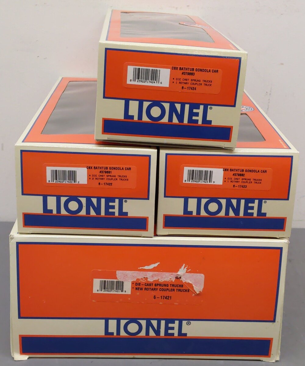 Lionel 6-17421 O Gauge CSX Rotary Bathtub Gondolas (Set of 3) EX/Box