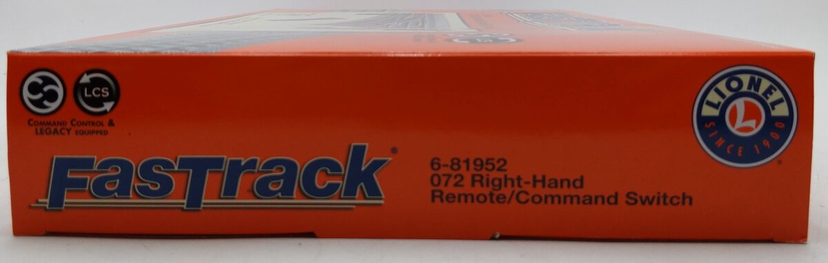 Lionel 6-81952 O-72 Right Hand Fastrack Remote/Command Switch Turnout EX/Box