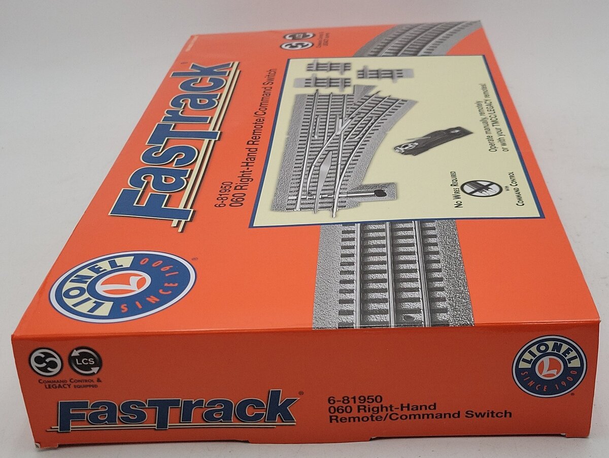 Lionel 6-81950 O O60 FasTrack Remote Right Hand Remote Command Switch Turnout LN/Box