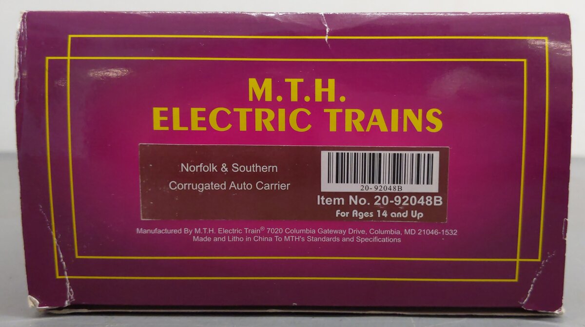 MTH 20-92048B NORFOLK SOUTHERN CORRUGATED AUTO CARRIER #690538 EX/Box