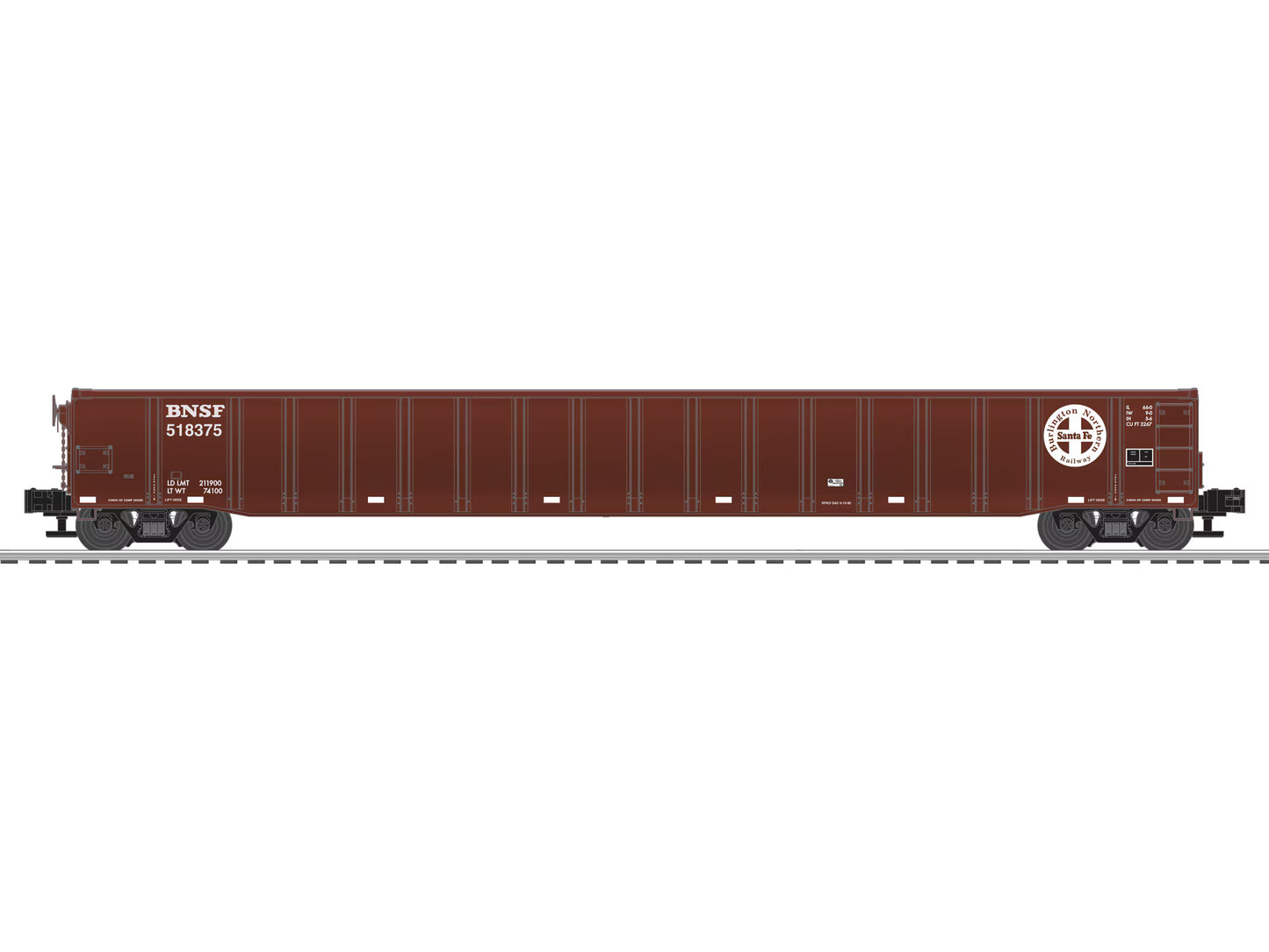 Lionel 6-84582 O BNSF 65' Mill Gondola #518375 LN/Box