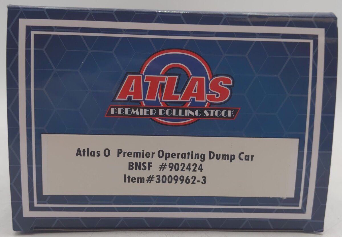 Atlas 3009962 O BNSF Brown Operating Dump Car #902424 (3-Rail) EX/Box
