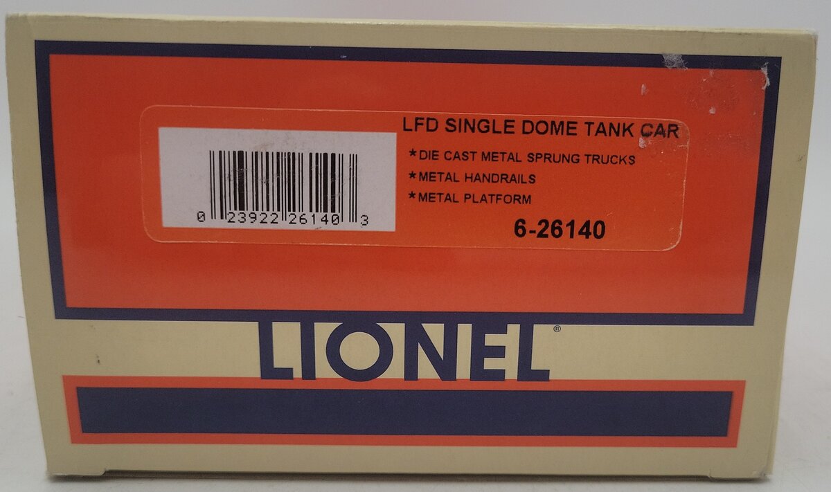 Lionel 6-26140 Lionel Fire Dept. Chrome 1D Tank Car EX/Box