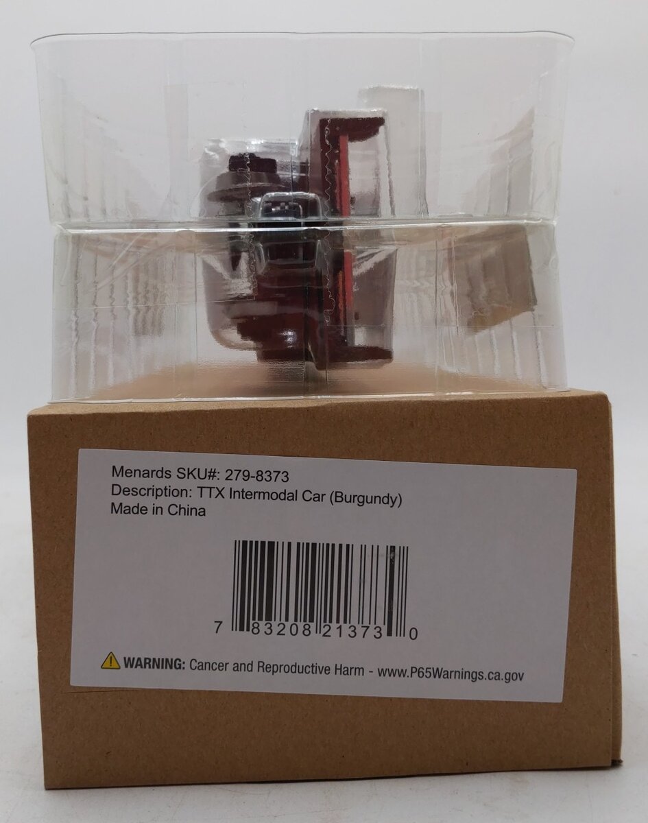 Menards 279-8373 O Gauge TTX Intermodal Car w/No Containers (Burgundy) MT/Box