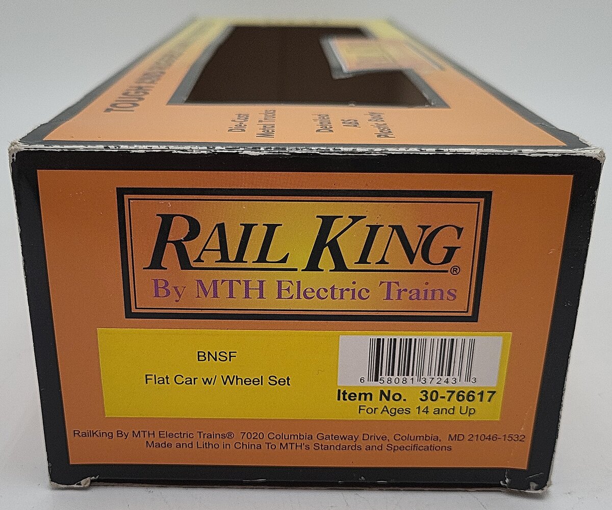 MTH 30-76617 O Gauge Burlington Northern Santa Fe Flatcar #923015 with Wheel Set EX/Box