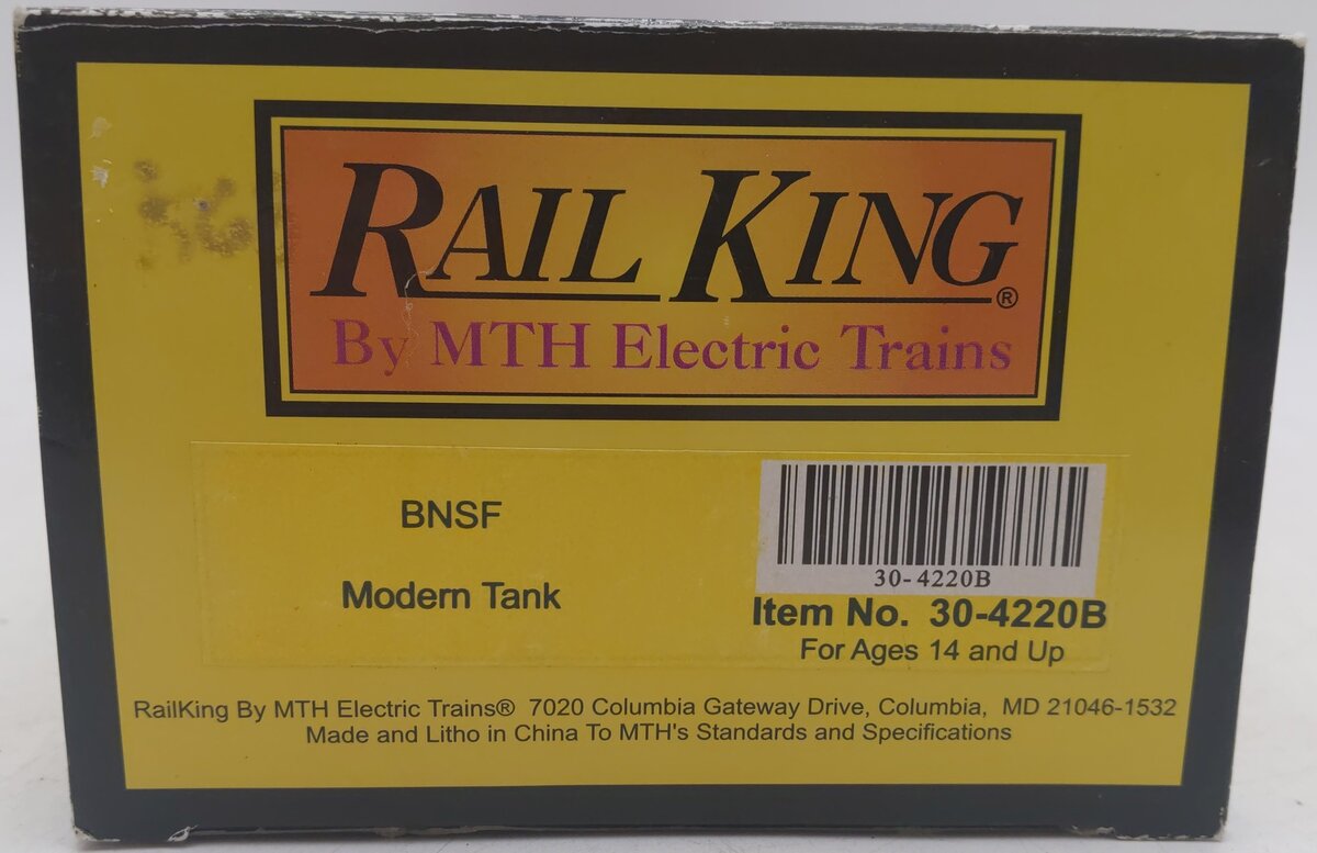 MTH 30-4220B O BNSF Modern Tank Car EX/Box