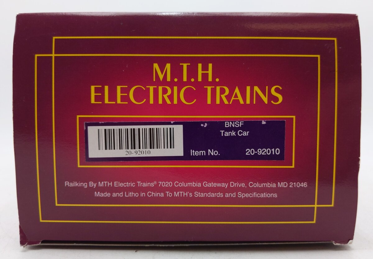 MTH 20-92010 O Burlington Northern Santa Fe Tank Car #12687 LN/Box