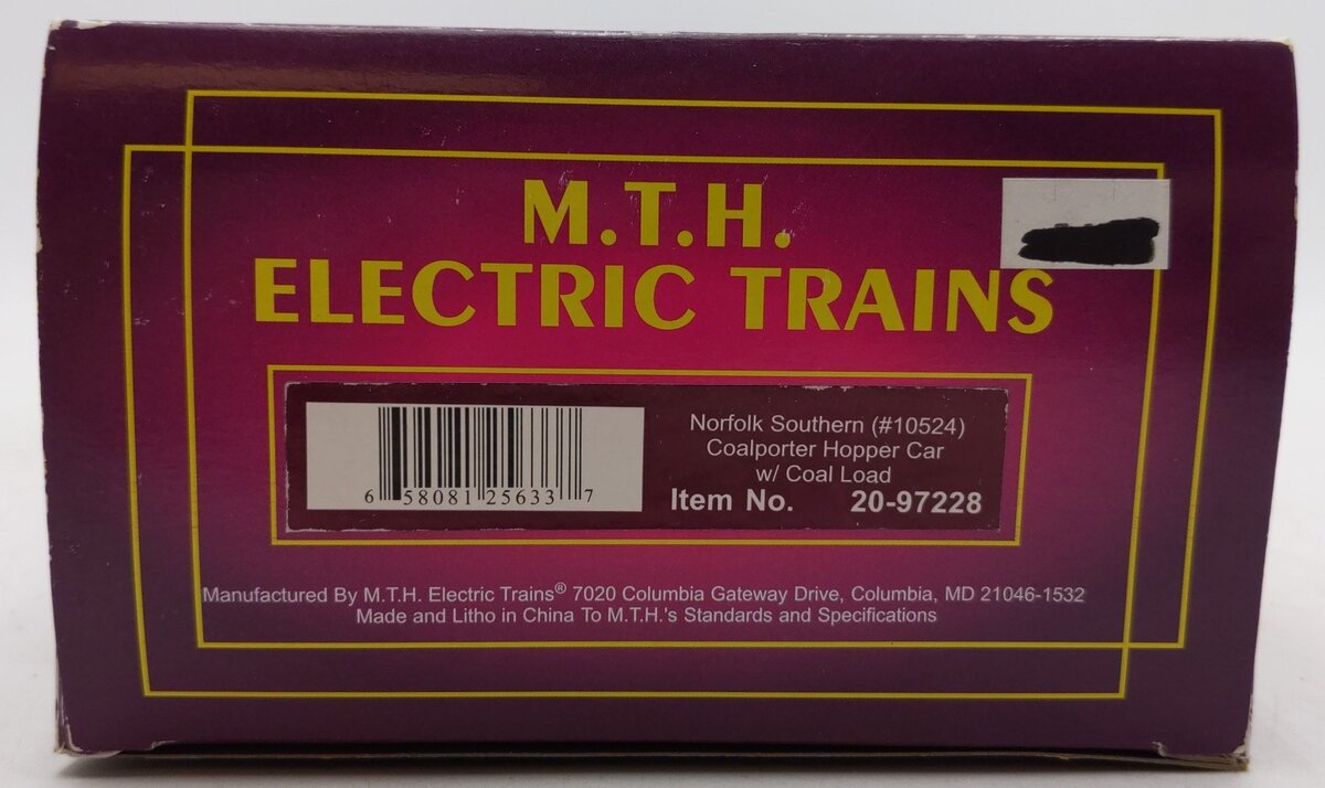 MTH 20-97228 O Gauge Norfolk Southern Coalporter Hopper Car #10524 EX/Box