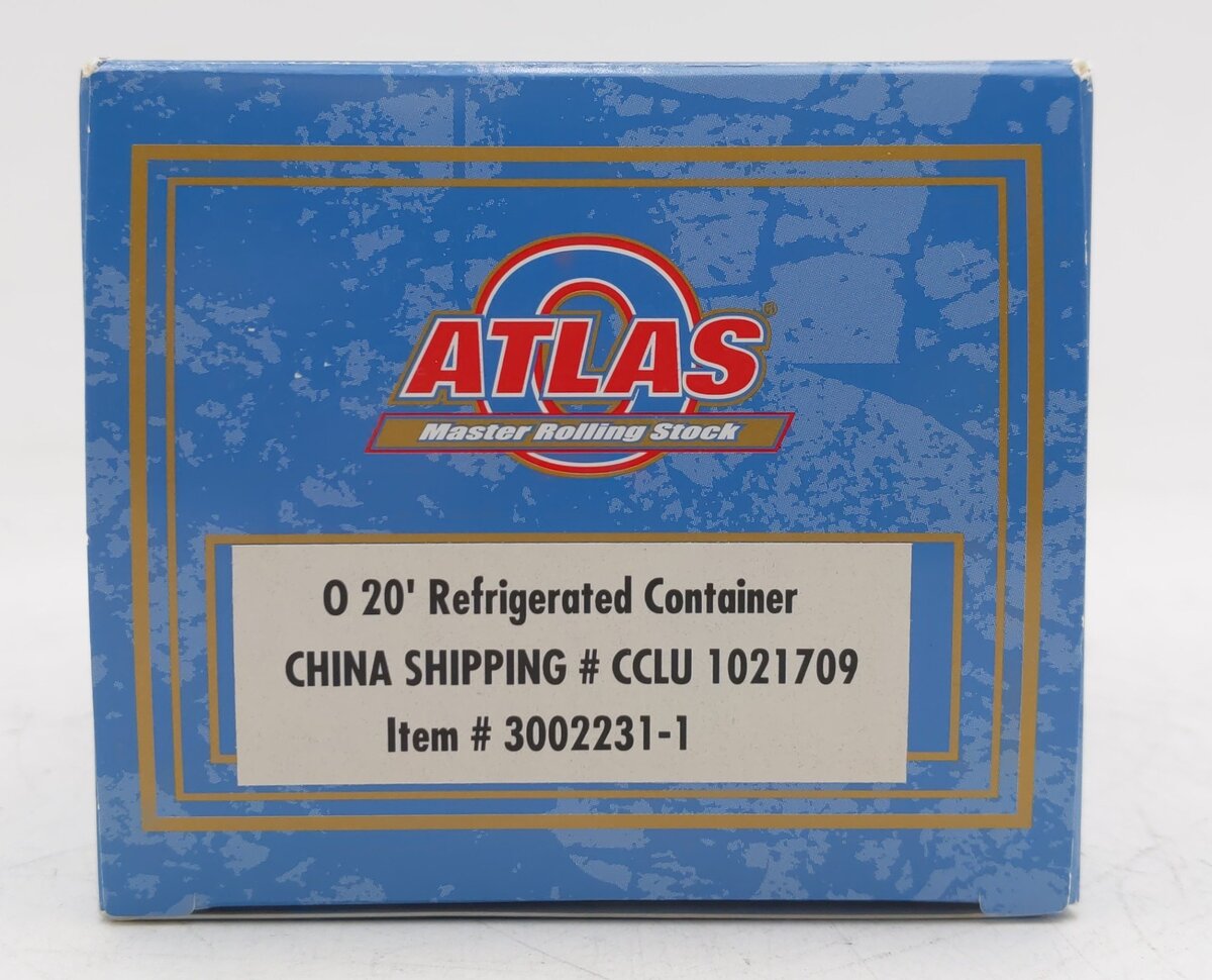 Atlas 3002231-1 O Gauge CCLU China Shipping 20' Refrigerated Container #1021709 EX/Box